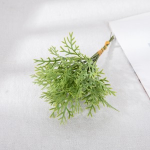 DY1-6236 vairumtirdzniecības mākslīgo ziedu augu plastmasas zaļo lapu mazs komplekts mājas dekorēšanai