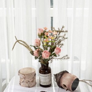 Cf01251 buquê de flores artificiais callafloral, rosas torradas com alecrim e sálvia, buquê para casamento, casa, hotel, decoração