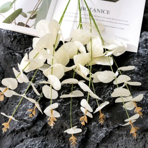 MW85506 tallo de eucalipto de marfil artificial, ramo de boda de imitación de eucalipto, centro de mesa para decoración del hogar, fiesta