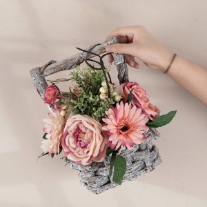 GF15471 Rose di seta artificiali Gerbera fascio di fiori spray per decorazioni domestiche