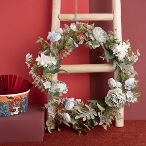 CF01093 Corona de hortensias de rosas artificiales, nuevo diseño, decoración de jardín, boda, fondo de pared de flores