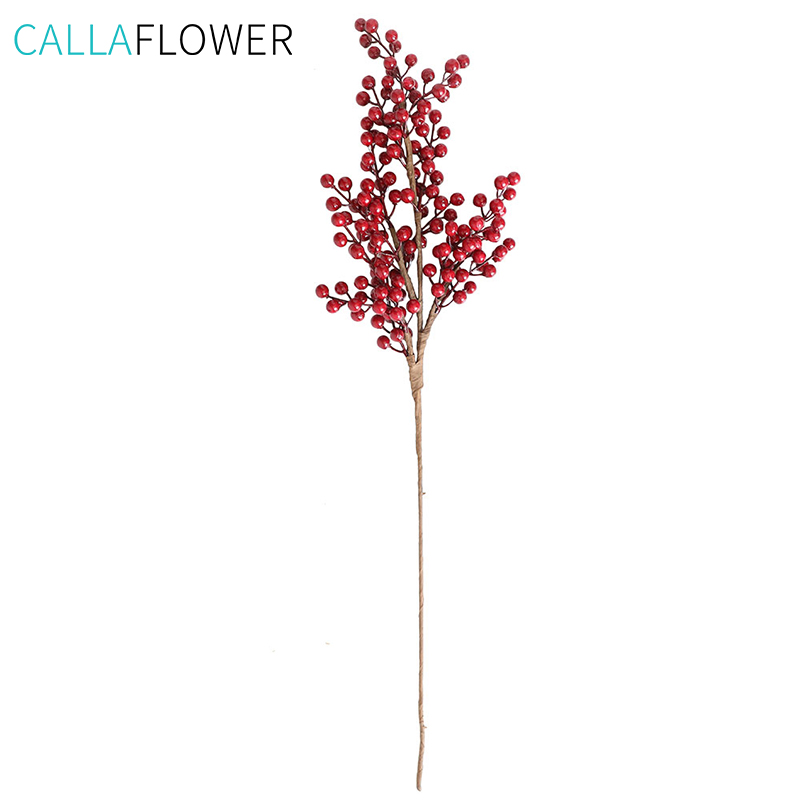 MW61204 Home decoration Christmas holly red fruit wedding simulation flowers wholesale