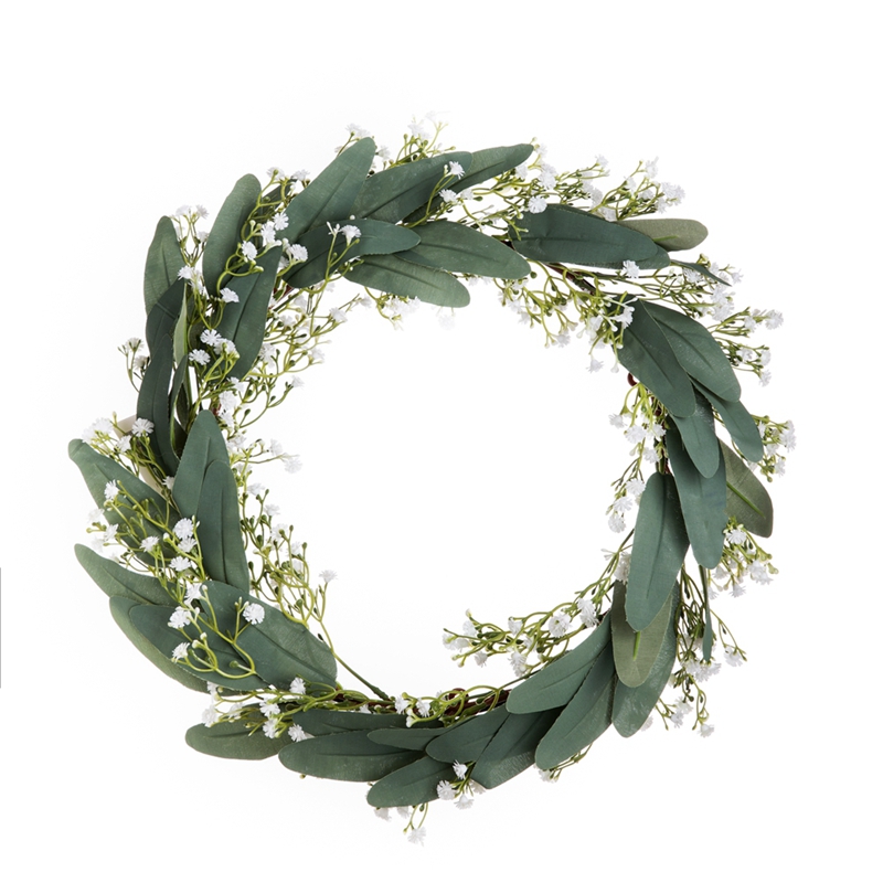 CF01130 New Design Artificial Leafy Gypsophila Flower Wreath for Wedding Home Hotel Decoration