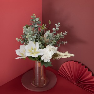 CF01031 Buqetë me lule artificiale Magnolia Hydrangea Furnizime dasmash me dizajn të ri