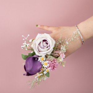 CF01216 Yeni Tasarım Yapay Çiçek Buket Gül Calla Lily Papatya Demet ile Paslanmaz Çelik Klip Ev Dekorasyon için