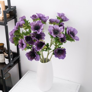 YC1065 Silk Purple សាខា Camellia ក្បាល 3 សម្រាប់ផ្កាឈូកអាពាហ៍ពិពាហ៍ DIY ការរៀបចំតុជប់លៀង