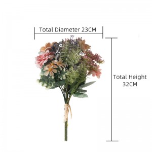 CF01175 Kytica z umelej kamélie chryzantémy Nový dizajn Dekoratívne kvety a rastliny