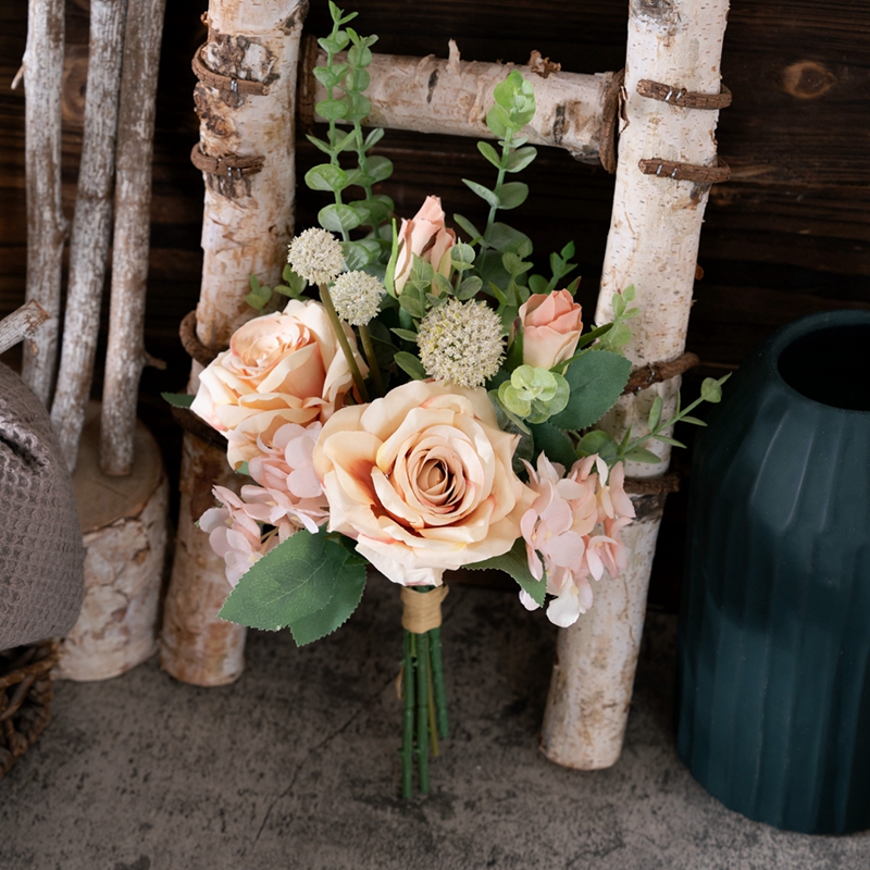 CF01048 Bouquet de rosas artificiales Novo deseño Bouquet de noiva Decoración de voda no xardín