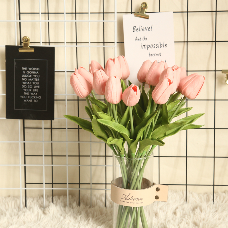 MW08081 Umetna roža Dekoracija doma Barvit PU material Veja tulipana/pršilo