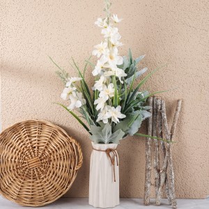 CF01230 Recién llegado, flor de seda Artificial moderna, ramo de salvia Delphinium blanco y verde para decoración de eventos de fiesta de boda en casa