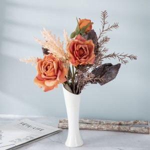 CF01233 Hochwertige konservierte künstliche Blume, trocken gebrannte Rose, Vintage-Blumenstrauß für Zuhause, Party, Hochzeit, Dekoration, Brautstrauß