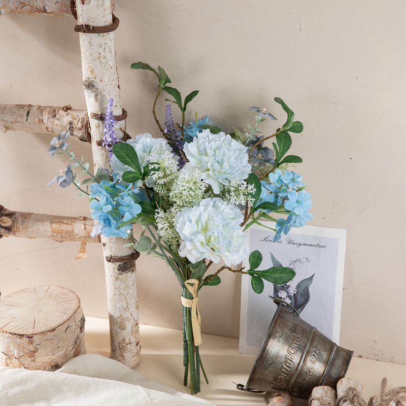 CF01286 Artipisyal na Silk Carnation snowball cherry orchid bouquet para sa Home Office Table Wedding Flower Bouquet
