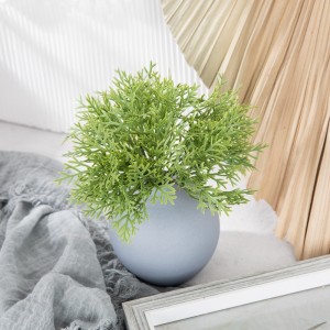 DY1-6236 Wholesale Artificial Flower Plant Plastic Green Leaf Lytse Bundle foar Home Decoration