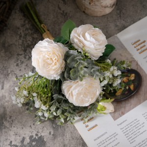 CF01010 Bouquet de fleurs artificielles pivoine vente chaude cadeau de fête des mères choix de noël