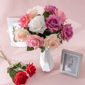 MW60003 Real Touch Silk Rose Single Stem Artificial Flower for Home Party Ukwati Table Centerpieces