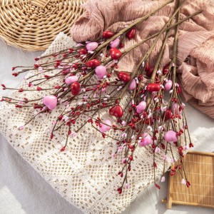 CL02001 Love Berry Branches PE արհեստական ​​Ծաղիկների Զարդարում DIY տան խնջույքի հարսանեկան ձևավորման համար Վալենտինի օրվա միջոցառմանը