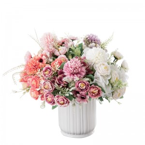 MW95001 Artipisyal na Flower Bouquet Tela Rose Dandelion Bunch para sa Home Party Wedding Dekorasyon