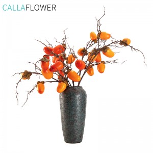 MW10892 Dirbtinių gėlių augalas persimonas Didmeninė prekyba šventiniais papuošimais Dekoratyvinė gėlė
