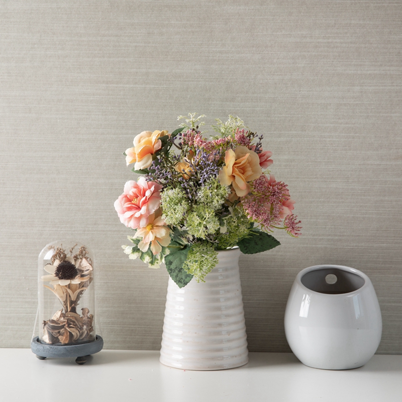CF01175 Букет от изкуствена камелия и хризантема, нов дизайн, декоративни цветя и растения