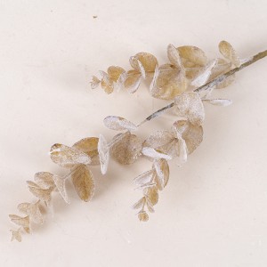 MW09108 Artificial Flocking Eucalyptus Leaves Stems Leaf Branches for Home Office Flowers Bouquet Centerpiece Wedding Decor