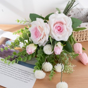 CF01182A Künstlicher Rosen-Tulpen-Löwenzahn-Blumenstrauß, neues Design, Hochzeitsdekoration, Valentinstagsgeschenk