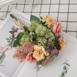 CF01175 Bouquet di camelie e crisantemi artificiali Nuovo design Fiori e piante decorative