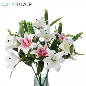MW31579 Real Touch 3 Heads Lily Of Valley Artificial Easter Tiger Lily Flower
