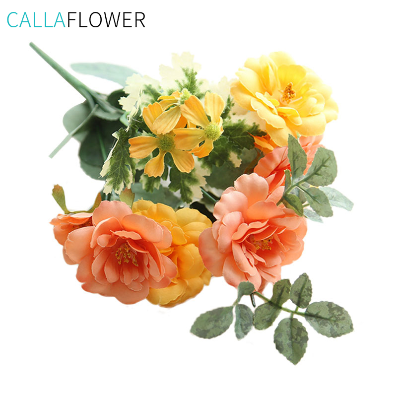 DY1-421 ดอกไม้ประดิษฐ์ดอกเคมีเลียสำหรับชุดปาร์ตี้จอแสดงผลแถบคาดศีรษะตกแต่ง
