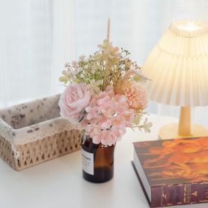 CF01304 ดอกไม้ประดิษฐ์ไฮเดรนเยียสีชมพูเจ้าสาว Peony Rose Dandelion Bouquet สำหรับ Home GARDEN PARTY งานแต่งงานตกแต่ง