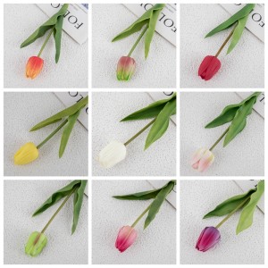 MW54102 Handmade PU Tulips Artificial Real Touch Wedding Flower Mini Tulip For Home Decor