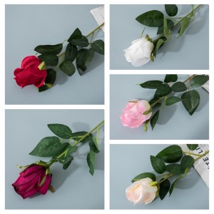 MW41106 Тойлордун жасалгасы үчүн Simulation Flower Long Sing Spot Rose Bud Spray