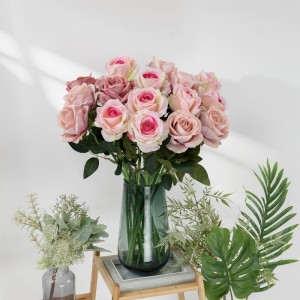 MW03332 new design perfect preserved high quality silk roses in flower wedding decoration