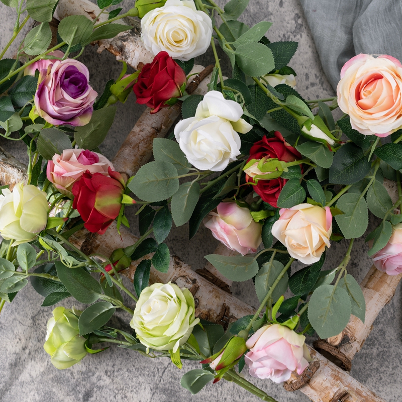 MW15189 מרכזי חתונה ורדים משי גבעולים סיטונאי צמח ורד פרח מלאכותי