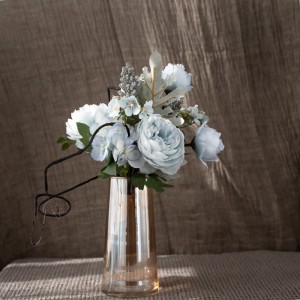 CF01074 Ramo de flores artificiales, rosa de té, Ranunuculus, hortensia, nuevo diseño, suministros de boda