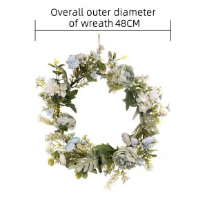 CF01093 ດອກກຸຫຼາບດອກກຸຫຼາບທຽມ Hydrangea Wreath ການອອກແບບໃຫມ່ ສວນການຕົກແຕ່ງງານແຕ່ງງານ ດອກໄມ້ Backdrop