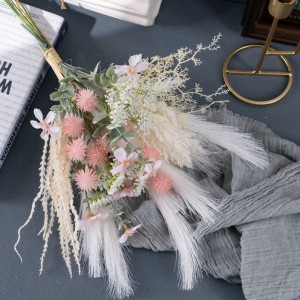 CF01327 China Factory Direct Sale Artificial Silk Pampas Plastic Ball Chrysanthemum Astilbe With Flocking For Festival Party