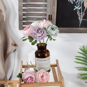 MW57892 Ornament Silk Tea Roses Flowers decoration wedding flower artificial Camellia for wholesale