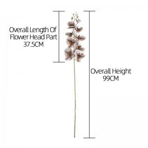 CL09003 مصنوعي گل Phalaenopsis Orchids Stems Real Touch Vintage Golden for Kitchen Table Centerpiece