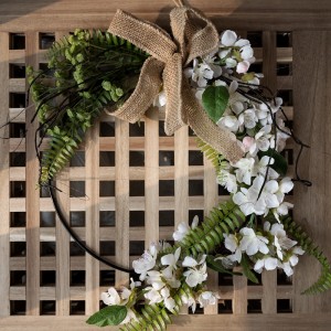CF01009 Artifiċjali Ċirasa Blossom Wreath Disinn Ġdid Dekorattiv Fjura Fjura Wall Sfond