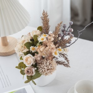 CF01146 Արհեստական ​​Dandelion Rose Hydrangea Daisy Bouquet Նոր դիզայն Դեկորատիվ Ծաղիկներ և Բույսեր