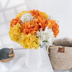 Mw96002 toque real gracioso hortênsia com haste flores artificiais para peças centrais do casamento diy decoração floral decoração para casa