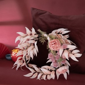 CF01030 Coroană de flori artificiale Ranunculus Frunze de salcie Cadou de înaltă calitate pentru Ziua Îndrăgostiților