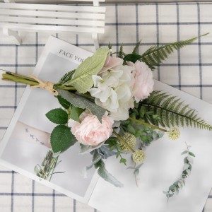 CF01073 Buchet de hortensie cu trandafiri artificiali Design nou Cadou de Ziua Îndrăgostiților Decorare de nuntă pentru grădină