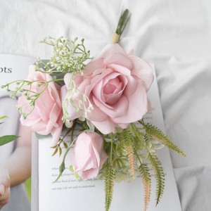 CF01135 Atifisyèl Rose Bouquet Nouvo Design Kado Jou Valentine Flè ak Plant dekoratif