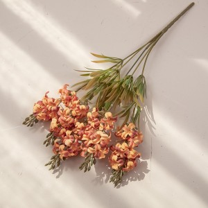 CL01001 Vendita calda Tessutu di fiori artificiali Mazzulu di giacinti à cinque teste per a decorazione di matrimoniu di festa in casa