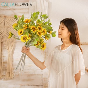 YC1057 ดอกไม้ประดิษฐ์ดอกทานตะวันคุณภาพสูงอุปกรณ์จัดงานแต่งงานดอกไม้ตกแต่งและพืช