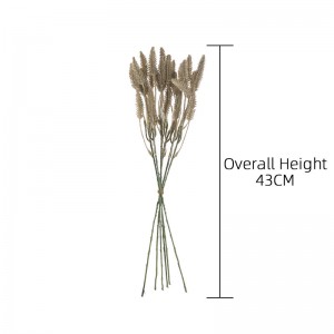 MW85007 New Arrival Plastic Dogtail Bunch With 6 Branches With Flocking Effect For Home Decoration Table Design Ornament