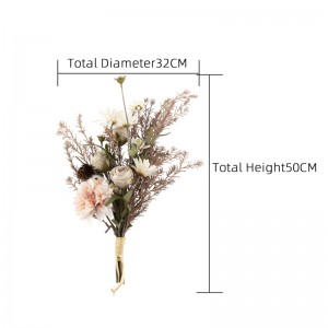 CF01003 Kunstmatige dahlia-rozen chrysant boeket Nieuw design decoratieve bloemen en planten