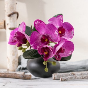 CL09004 Emeli gül hakyky el degirmeni Mini kebelek orkide Phalaenopsis toý öýüniň bezegi gül bagy üçin ýalňyş ýaprak goýýar