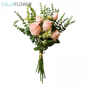 YC1053 결혼식을위한 고품질 인공 장미 꽃 꽃다발 홈 테이블 장식을위한 인공 장미 꽃다발